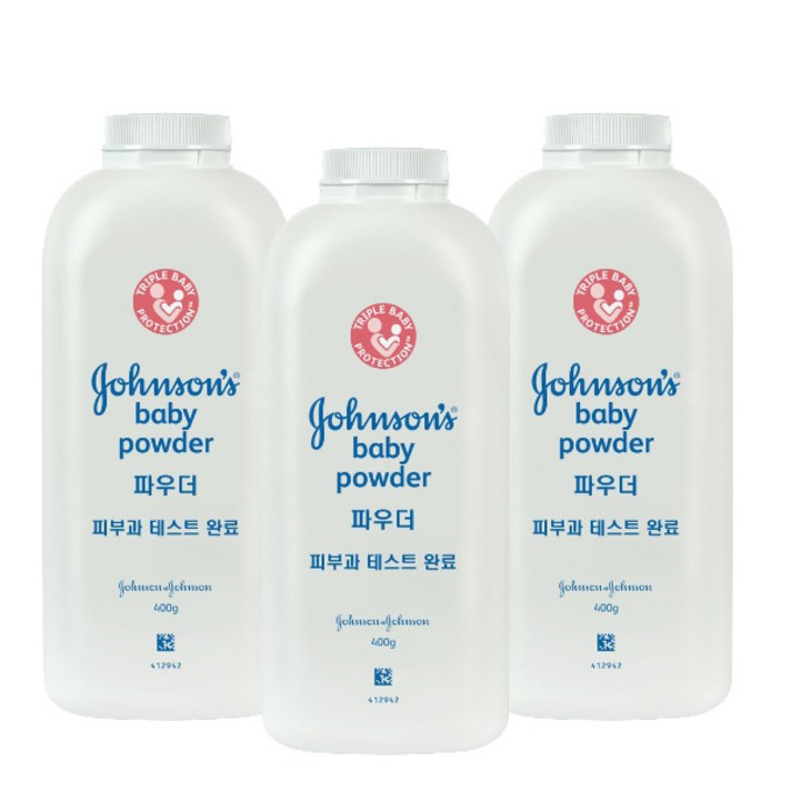 존슨즈 베이비 파우더 오리지날향, 400g, 3개