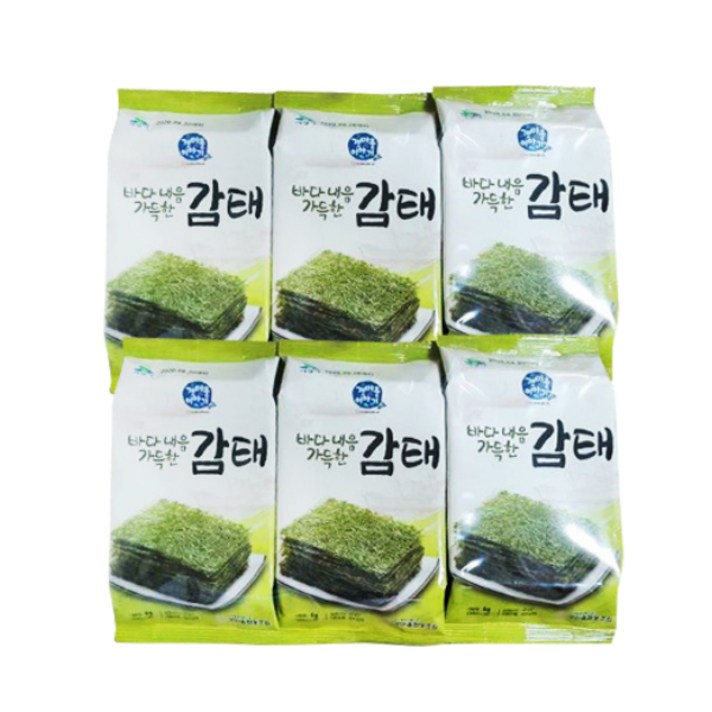 우리네농산물 구운 조미 감태 도시락용(실속형&선물세트) ecklonia cava, 6개입, 4g