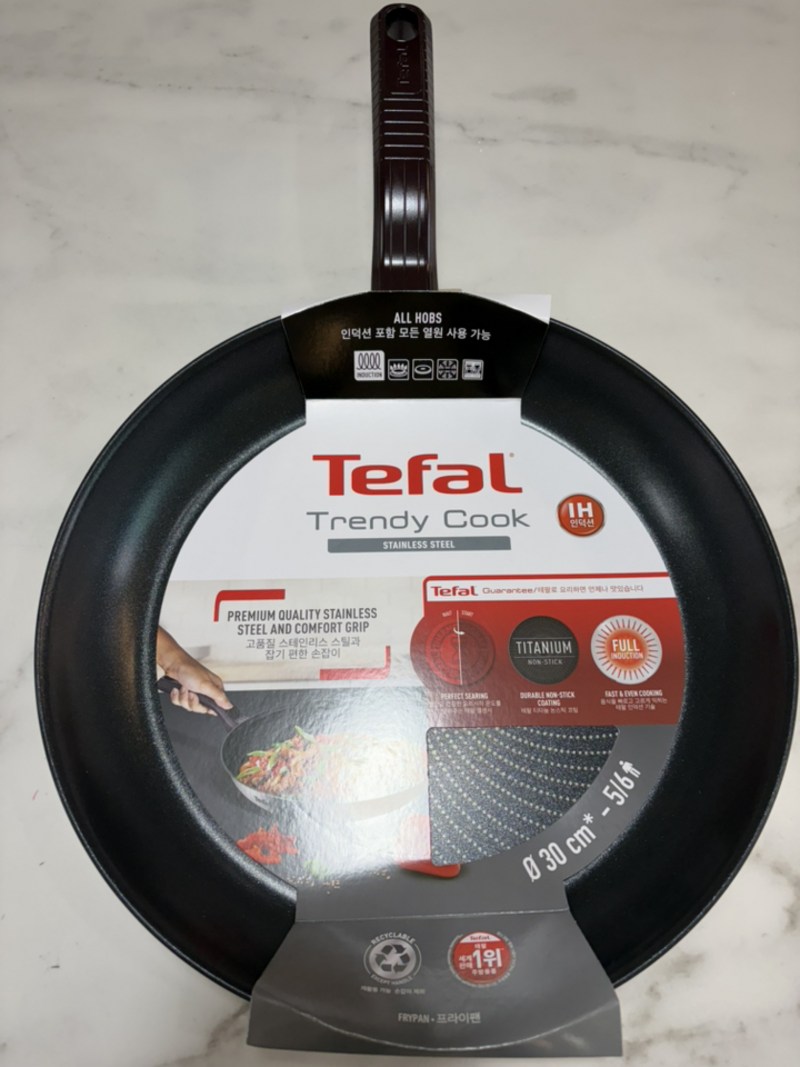 테팔 인덕션 티타늄 1X 스테인리스 스틸 트렌디쿡 프라이팬, 28cm, 1개