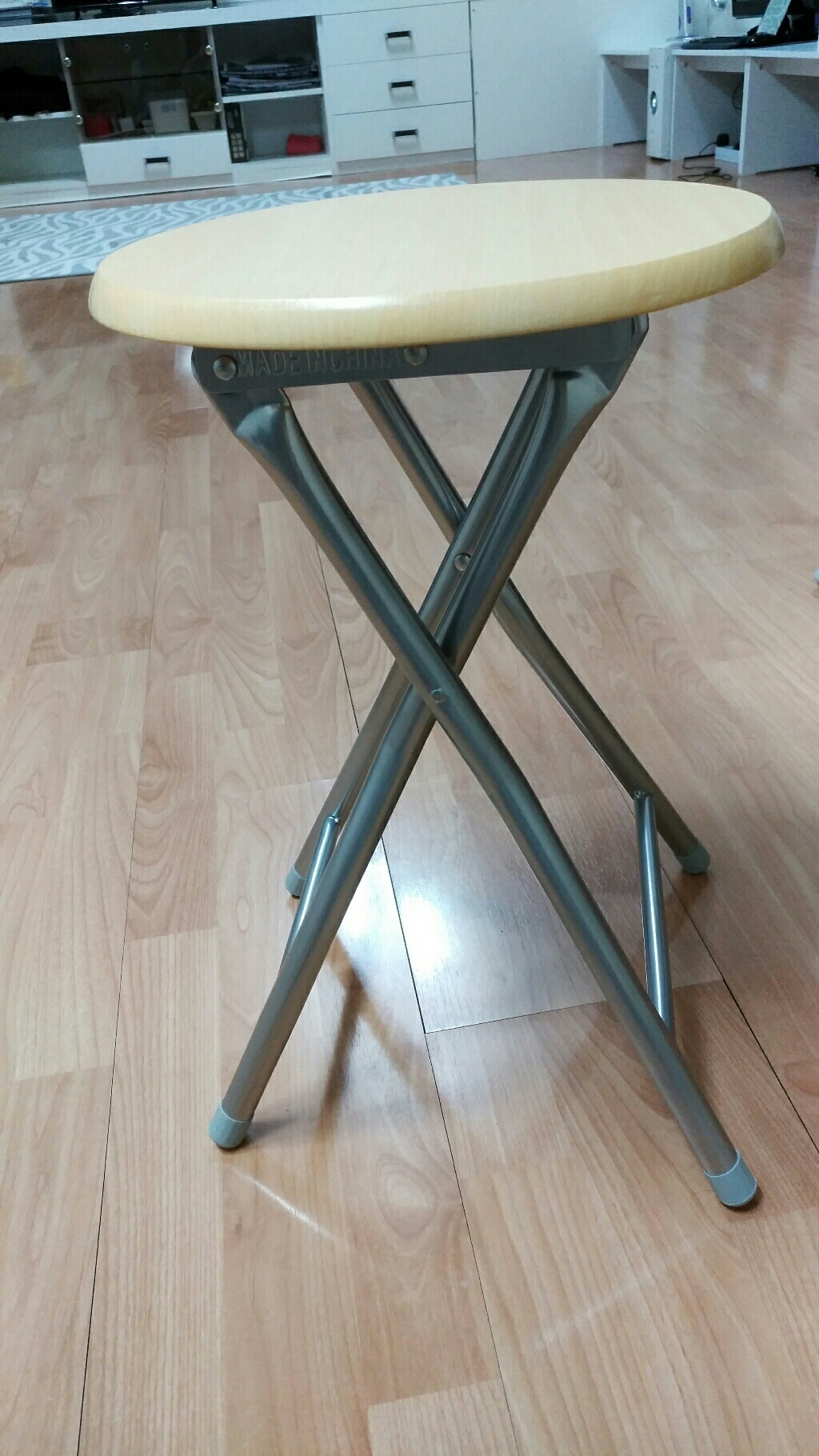 오에이데스크 나무 원형 의자 리뷰후기