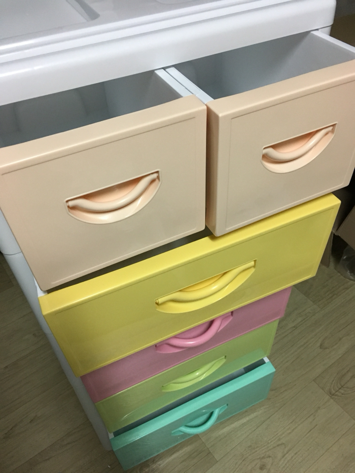훼미리산업 코디 화이트칼라 스마일 5단 서랍장