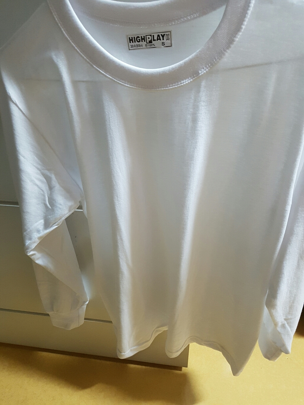 티데일리 30수 긴팔 라운드 밴드 티셔츠