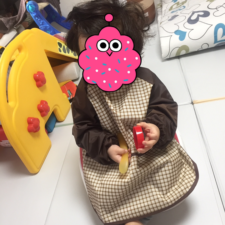 플리에 여아용 긴소매 앞치마