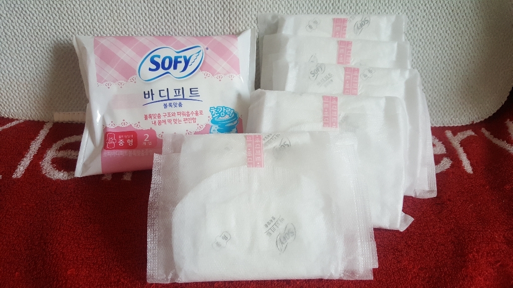 쏘피 볼록맞춤 생리대 중형 날개형