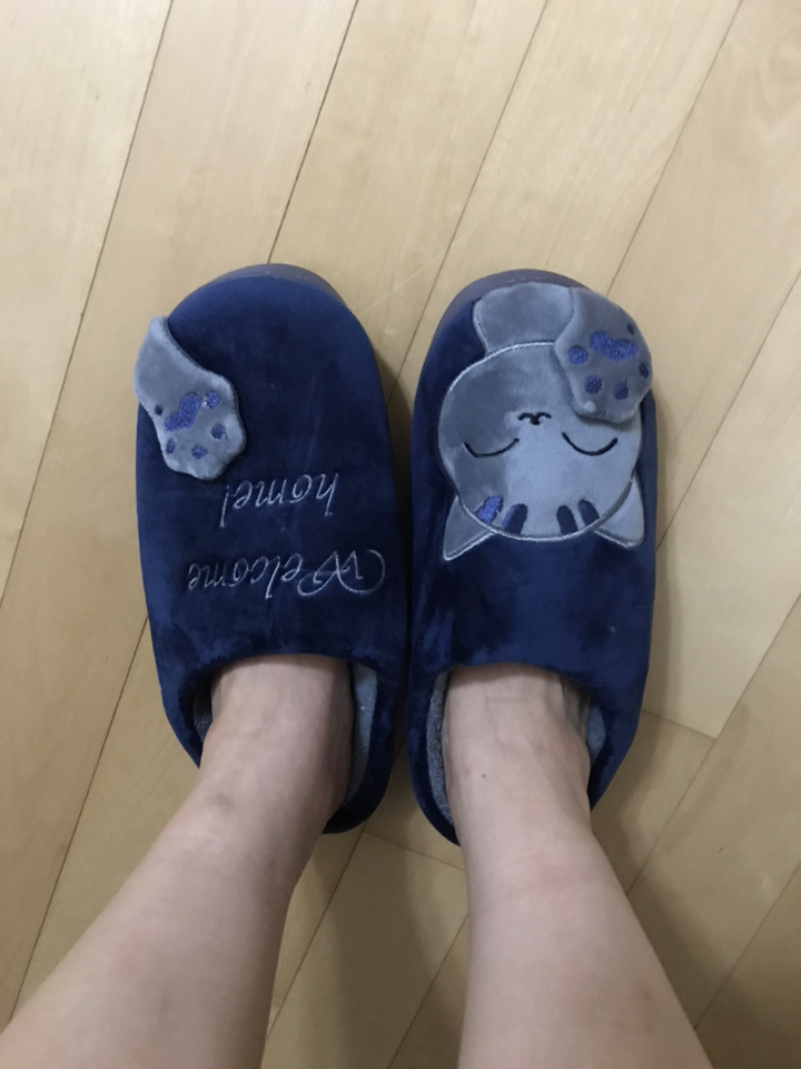송강 겨울 털 거실화 실내화 슬리퍼
