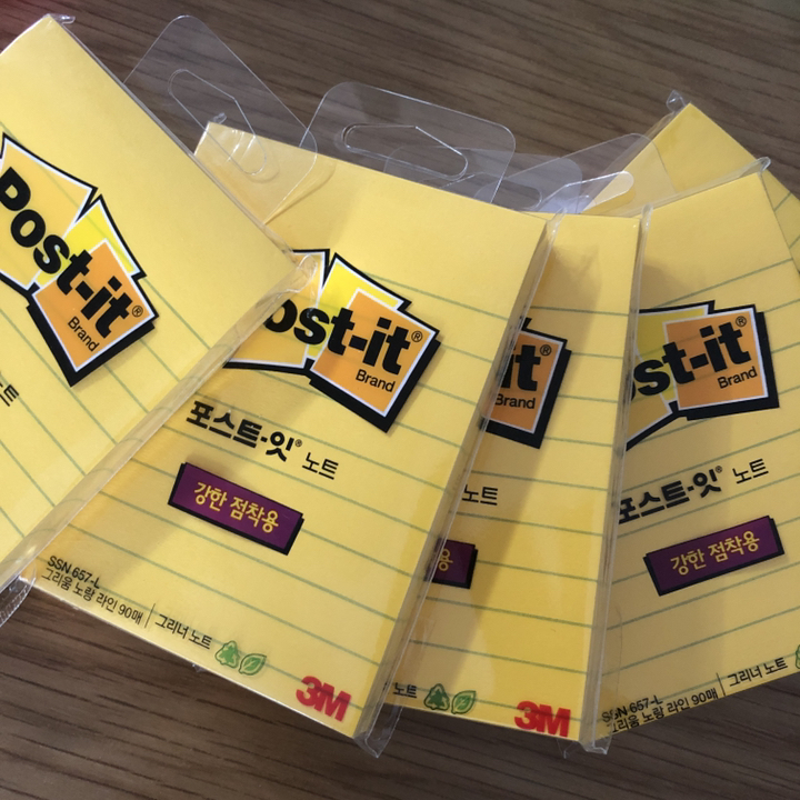쓰리엠 포스트잇 강한점착용 그리너 라인노트 657
