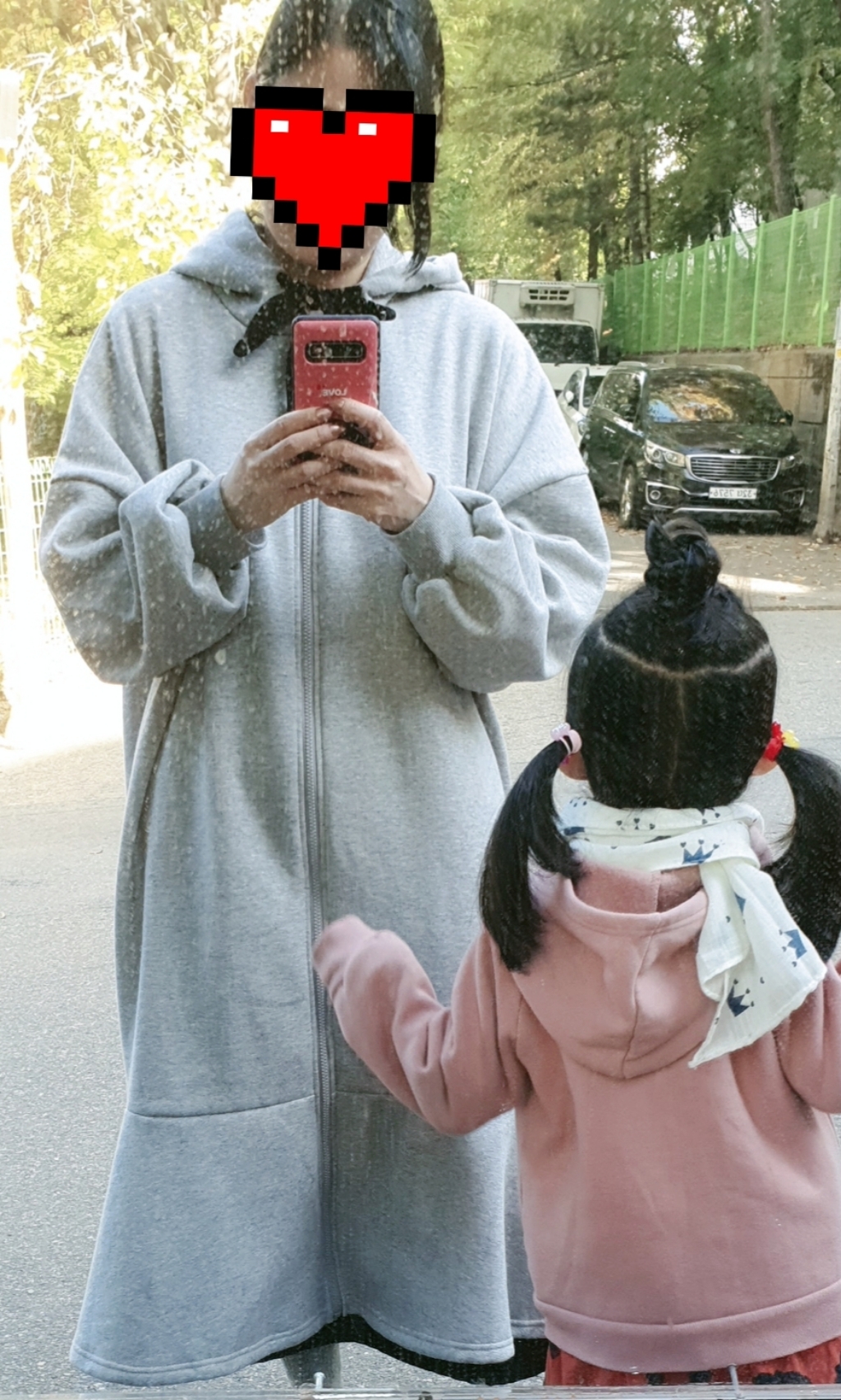 [개뿔이] 오버핏 프릴 롱 후드집업 기모or면 리뷰 후기