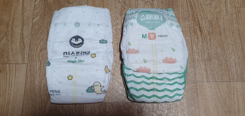 슈퍼대디 미스터펭 매직슬림 밴드형 기저귀 아동용 중형
