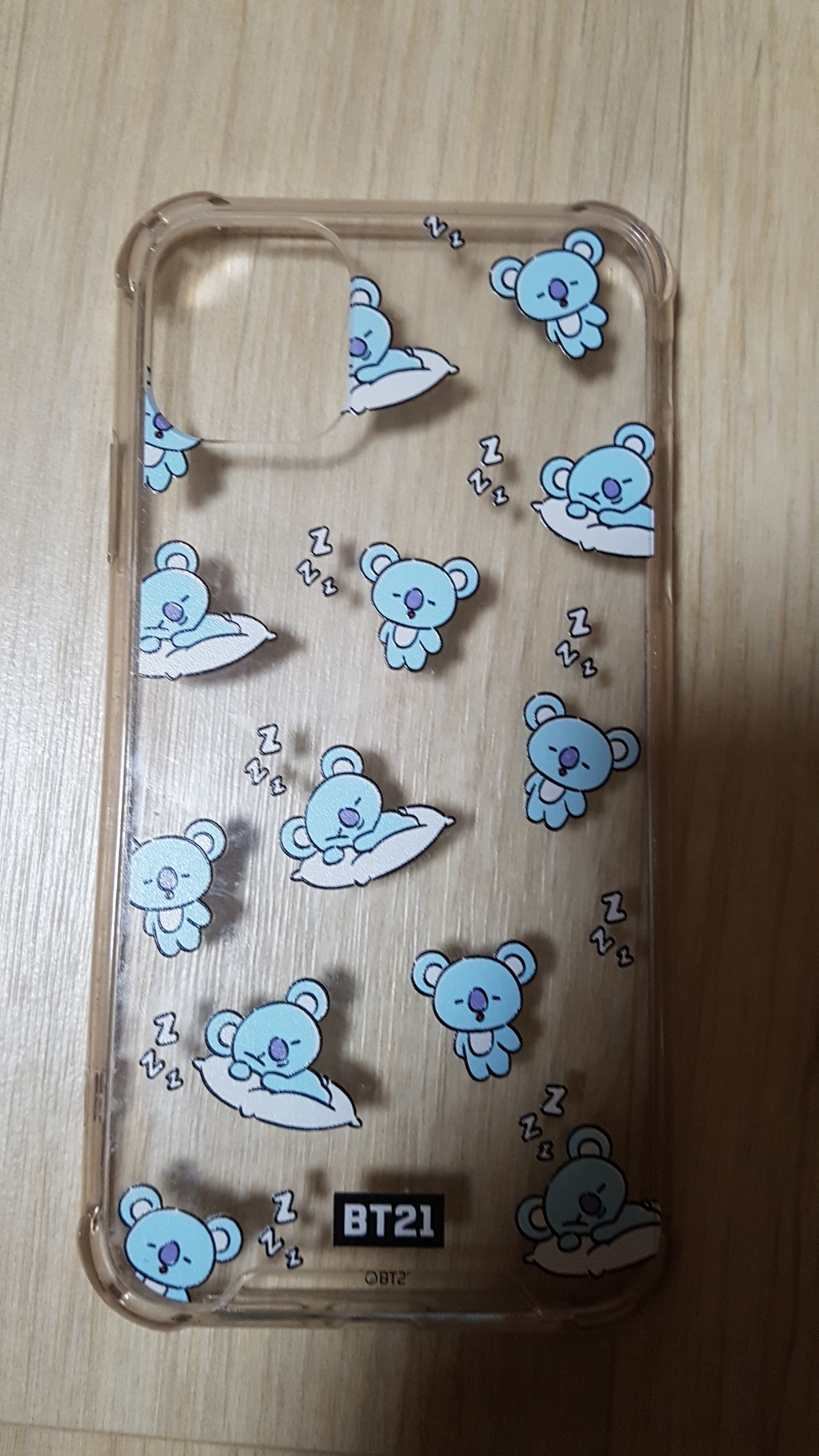BT21 행아웃 패턴 클리어 슬림 범퍼 휴대폰 케이스