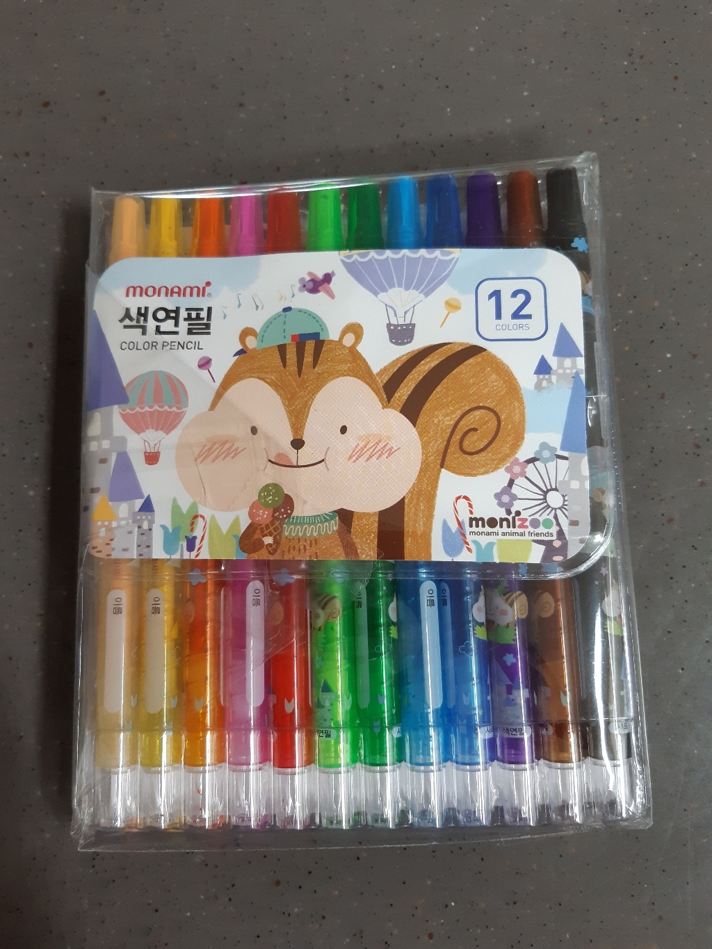 모나미 남아용 모니주 샤프식 색연필 3세트