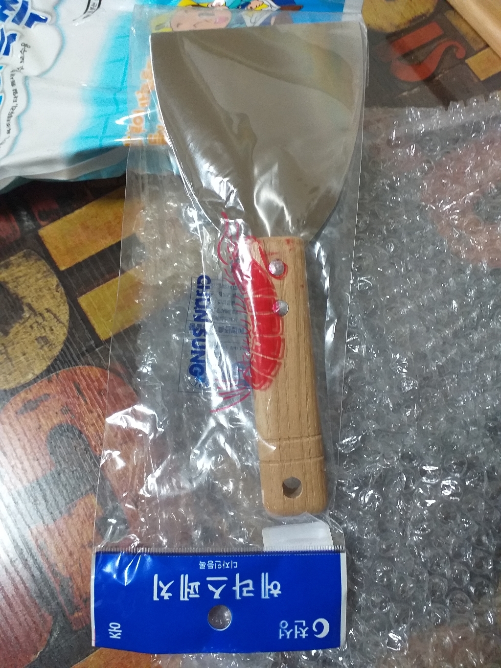 국산 반달 스크래퍼 - 나무손잡이 /반달헤라/퍼티헤라 단품