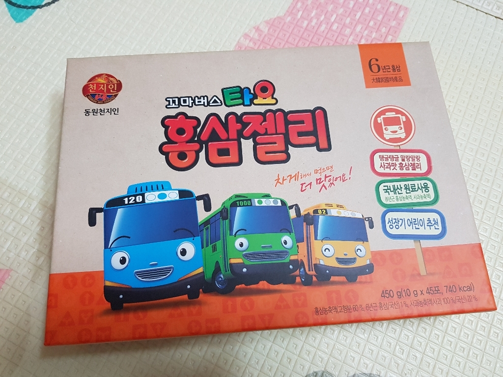 천지인 꼬마버스 타요 6년근 홍삼스틱