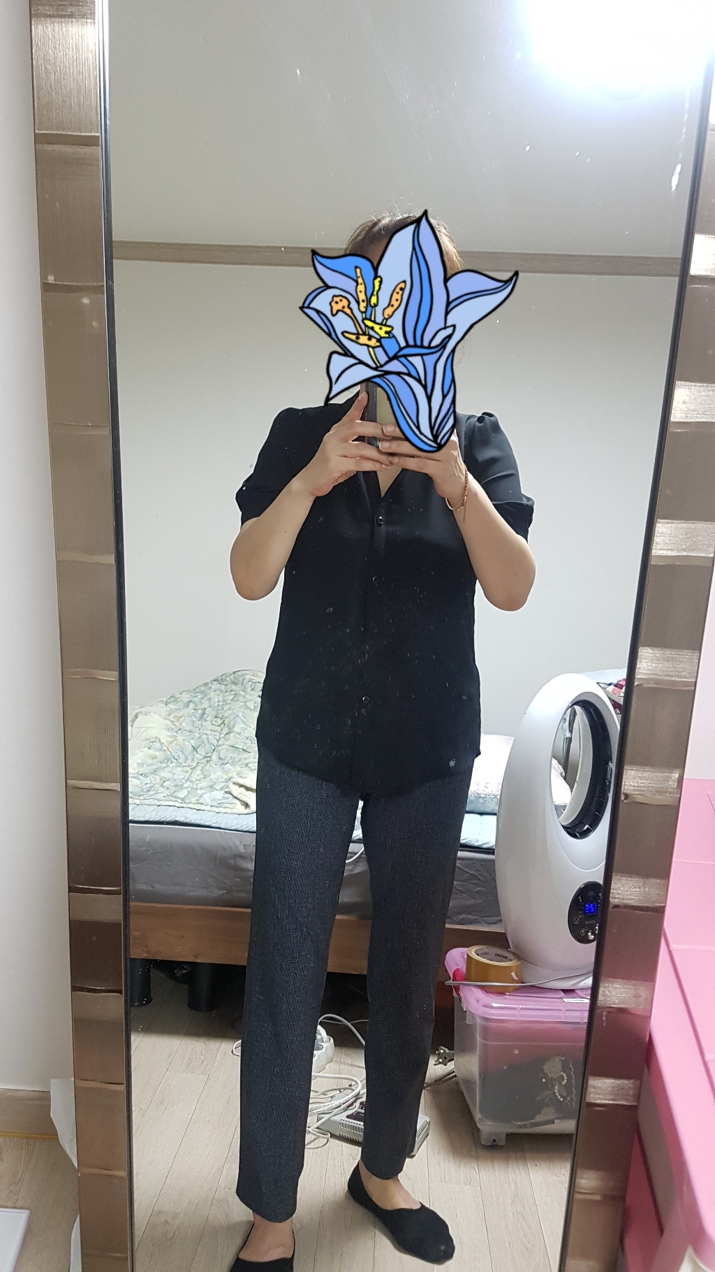 [비에고]B935_기본 차이나 반팔 블라우스