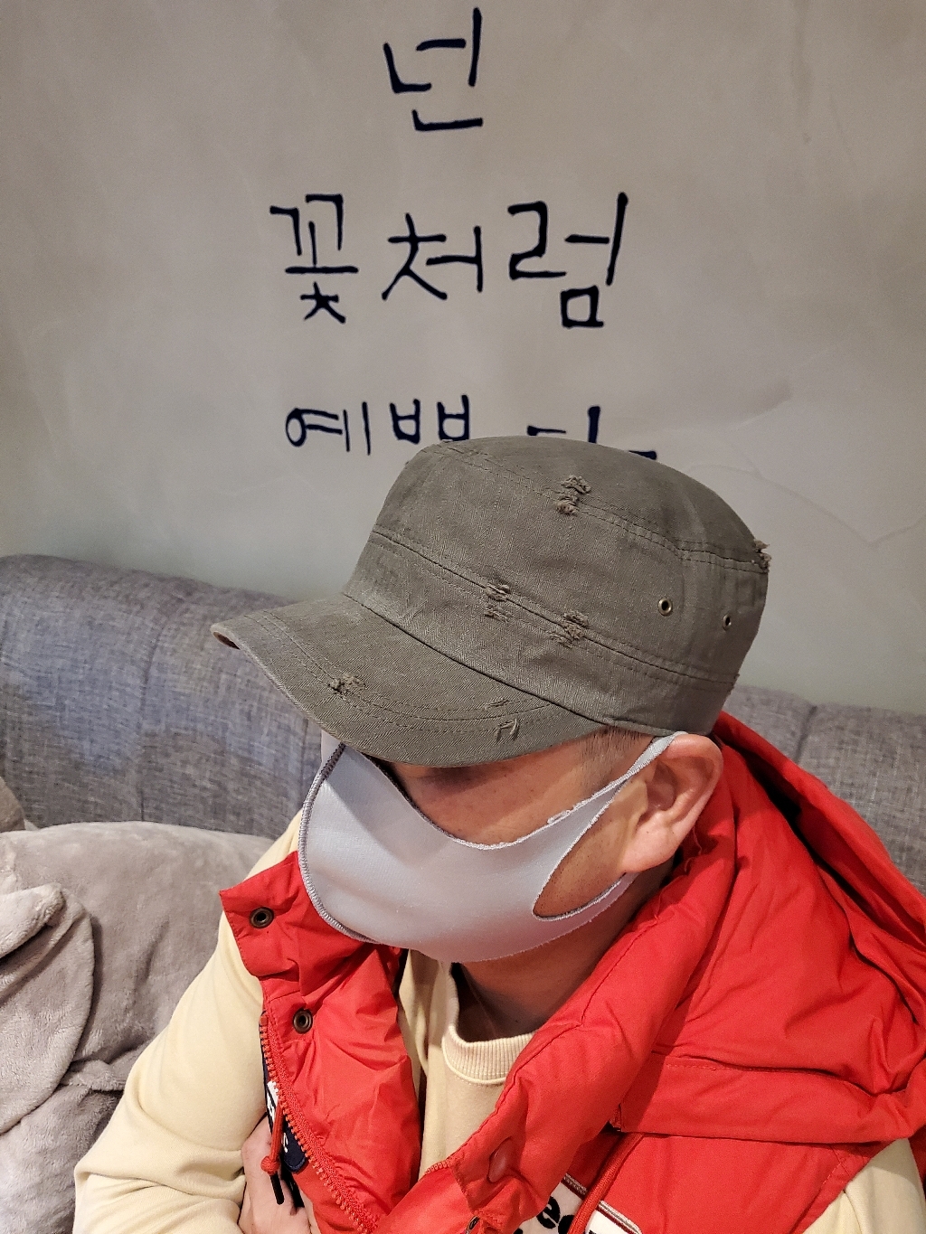 웨스트무브 군인 빈티지 워싱 남녀공용 캡모자