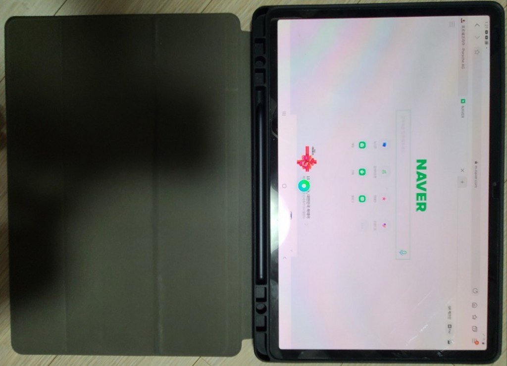 갤럭시탭S7 S7플러스 S펜수납 북커버 케이스H강화유리 액정보필름2장