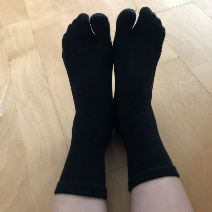 K-SOX 여자중목 패션 타비 쪼리 발가락 양말 올 무지 블랙 5켤레 리뷰후기