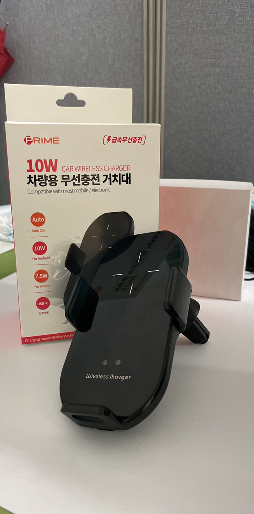 프라임 10W 차량용 송풍구형 핸드폰 고속 무선 충전 거치대