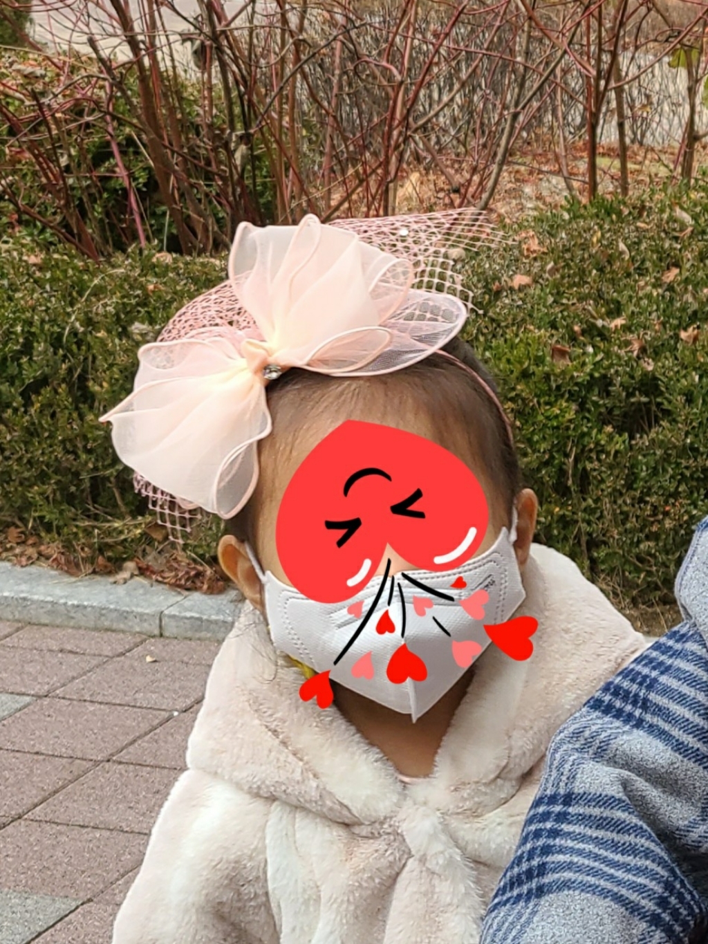 비단길 여아용 아그네 미니 리본베일 머리띠