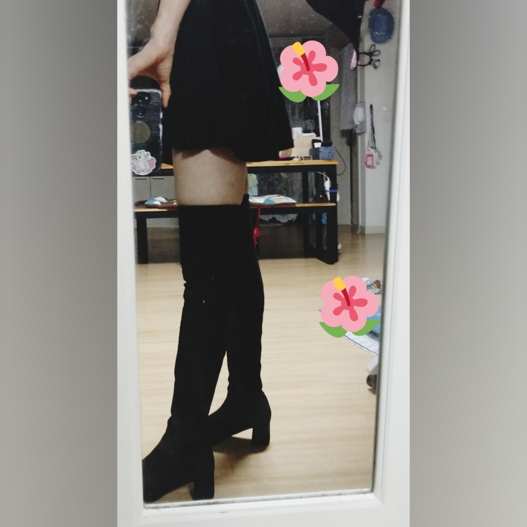 잠비 여성용 먼슬리 니하이 롱부츠