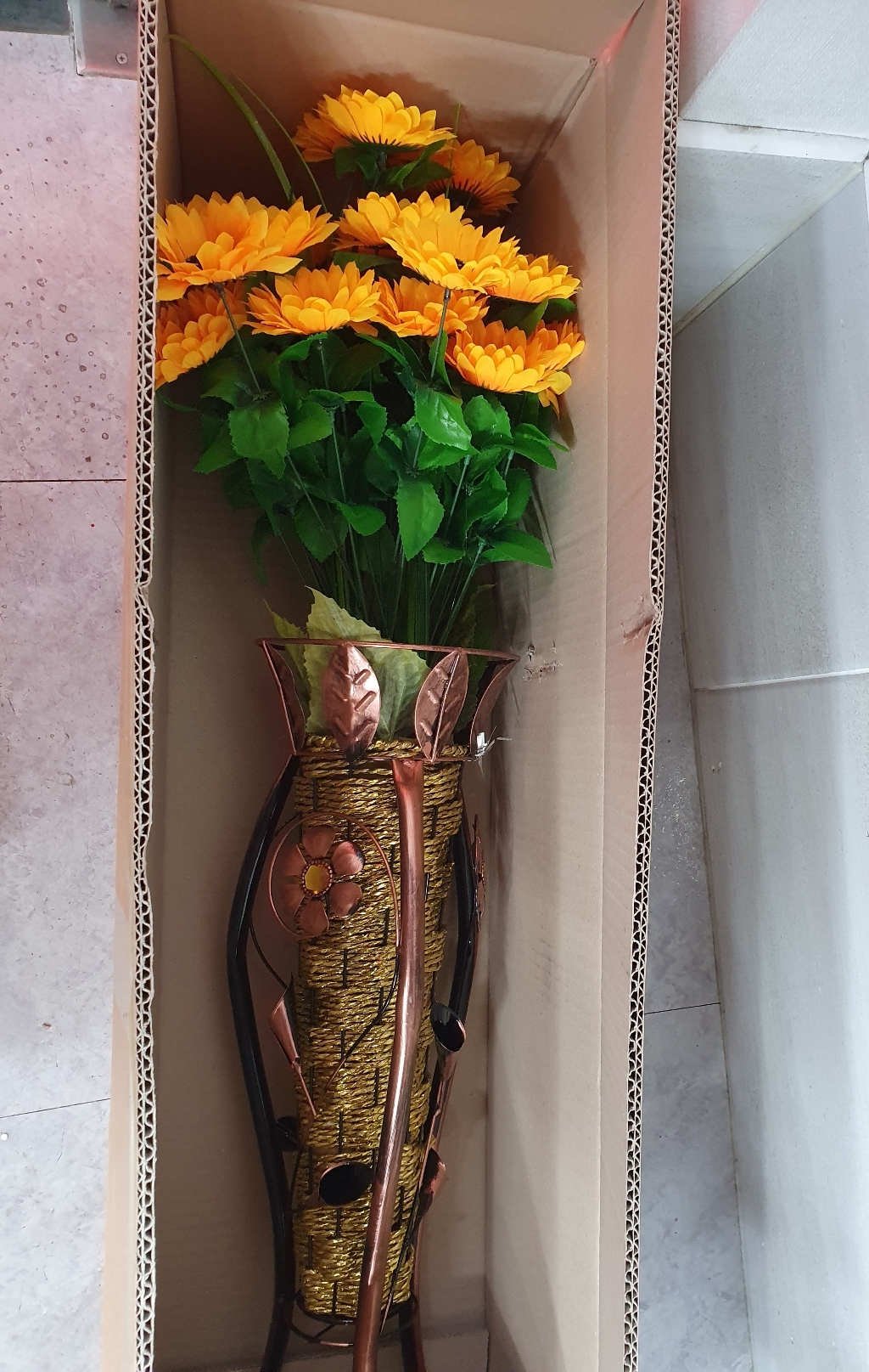 조아트 해바라기 꽃 화분 작품 철제 삼발이 리뷰후기