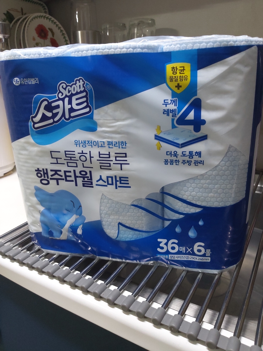 스카트 프레쉬블루 행주타월 두께레벨4 36매   2개 리뷰후기