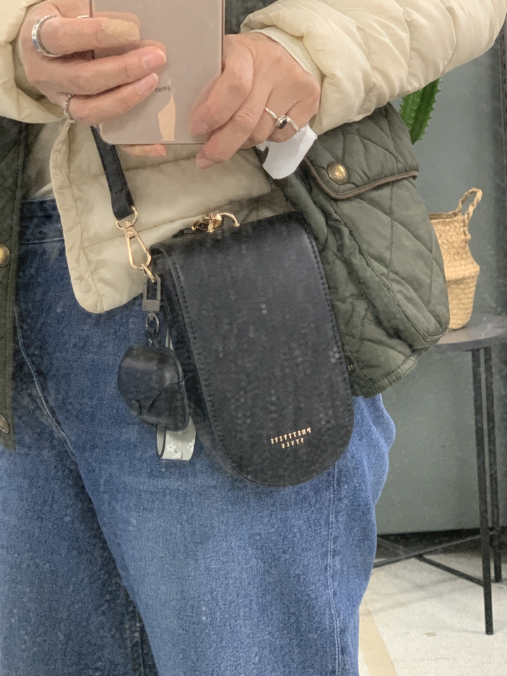 워더미 데일리 큐티 라운드 가죽 미니 핸드폰 크로스 가방 6컬러 W343