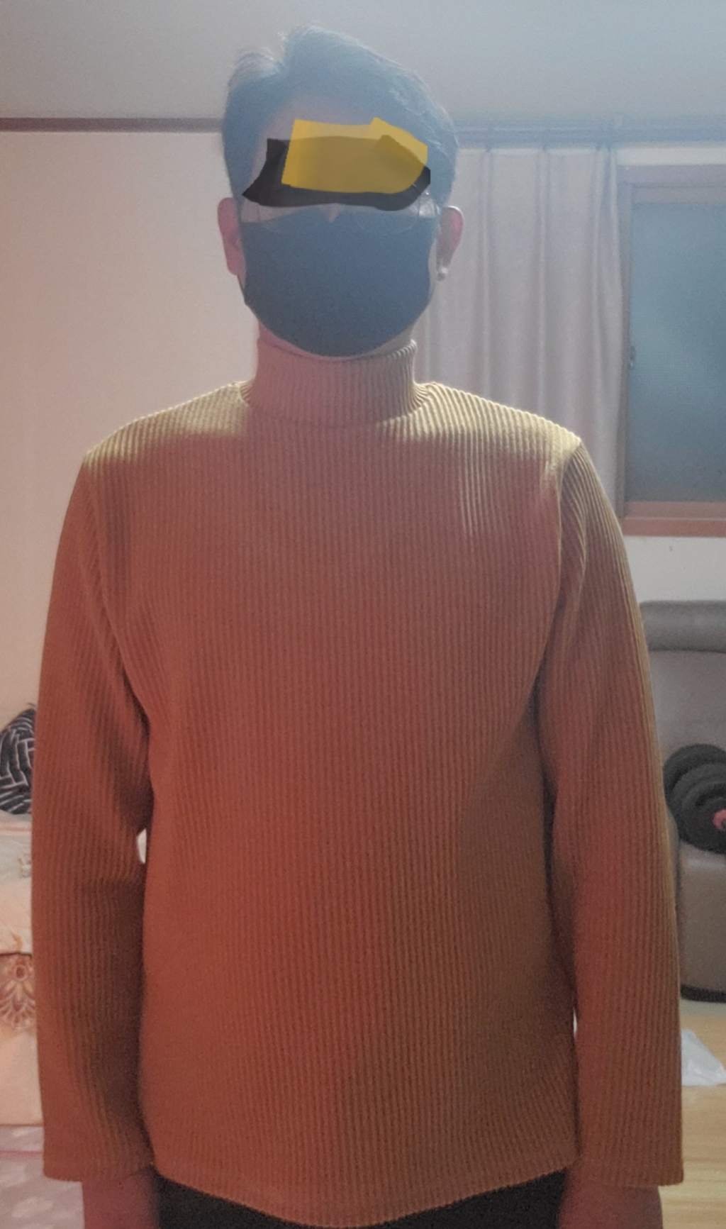 다꾸앙 남성용 겨울 폴라티 일주일내내 골지 반폴라 니트 C11C4_tn2415