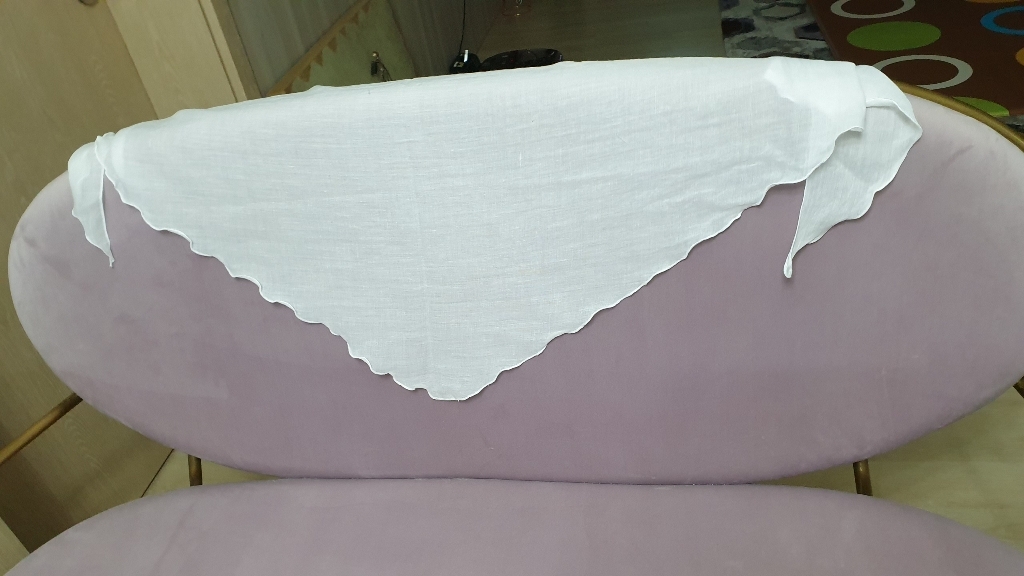 더드림 여성 쁘띠스카프 or 롱 무지 면 천연염색 삼각 스카프