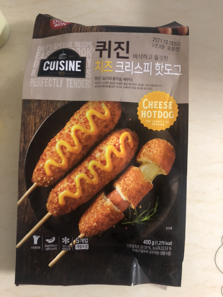 동원에프앤비 퀴진 치즈 크리스피 핫도그