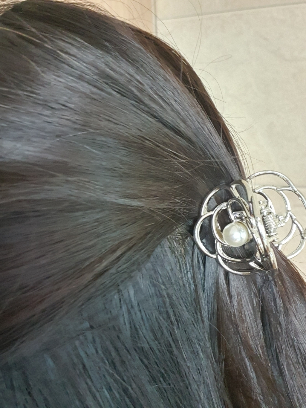 미스21 라인 플라워 집게 헤어핀 머리핀 여성 여자 성인 포인트 데일리 메탈 집게핀 hairin