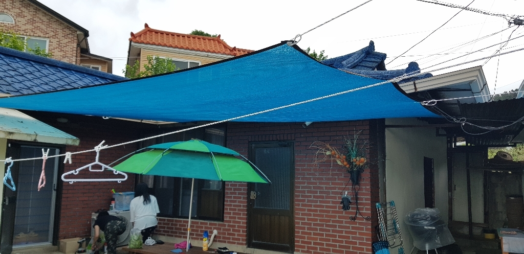 TK 차양막 수영장 차광막 햇빛가리개 파란색