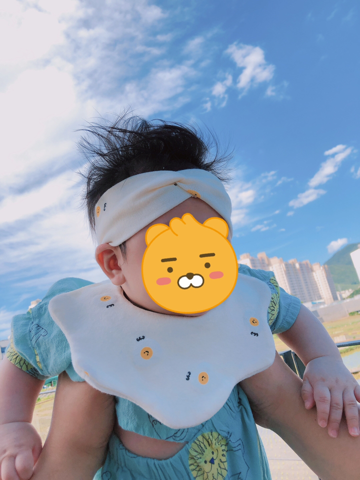 아바마 보보 턱받이 꼬임밴드 2세트