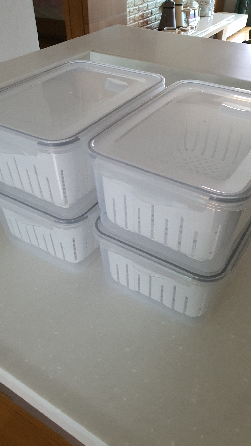 제오닉 과일 야채 채소 보관 물빠짐 채반 밀폐용기 4
