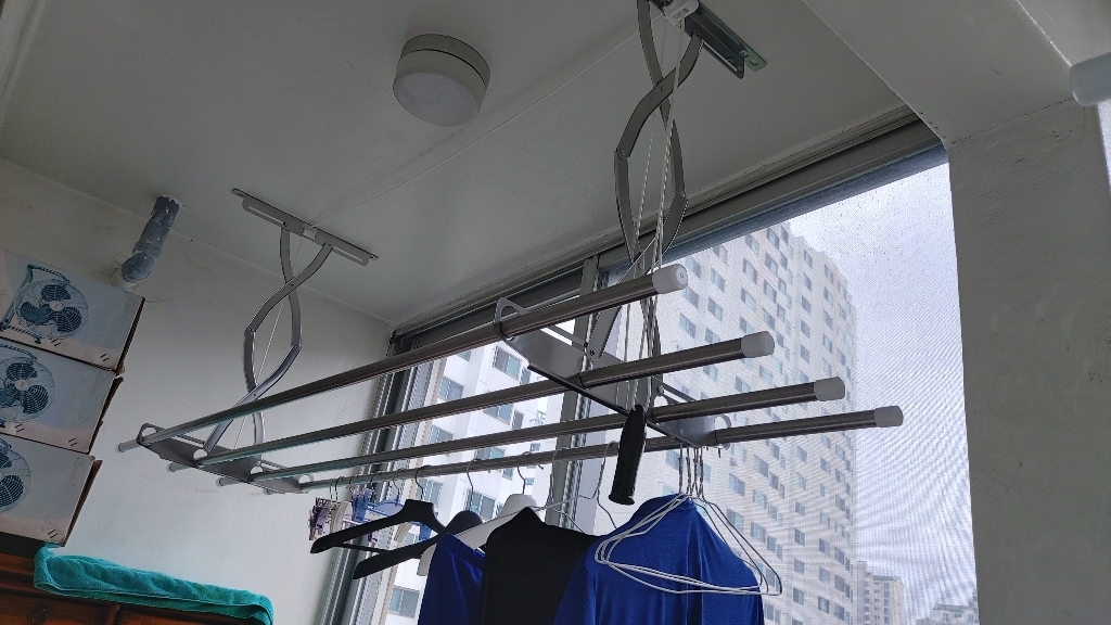 세양아트 2단 상단봉 천장건조대 올 스텐 반자동 베란다 창고 천정 빨래건조대