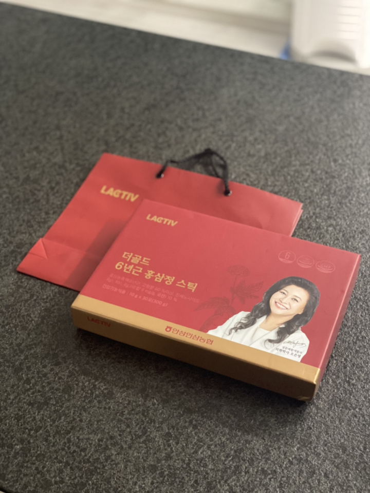 락티브 더골드 6년근 홍삼정 스틱 30포 쇼핑백 리뷰후기