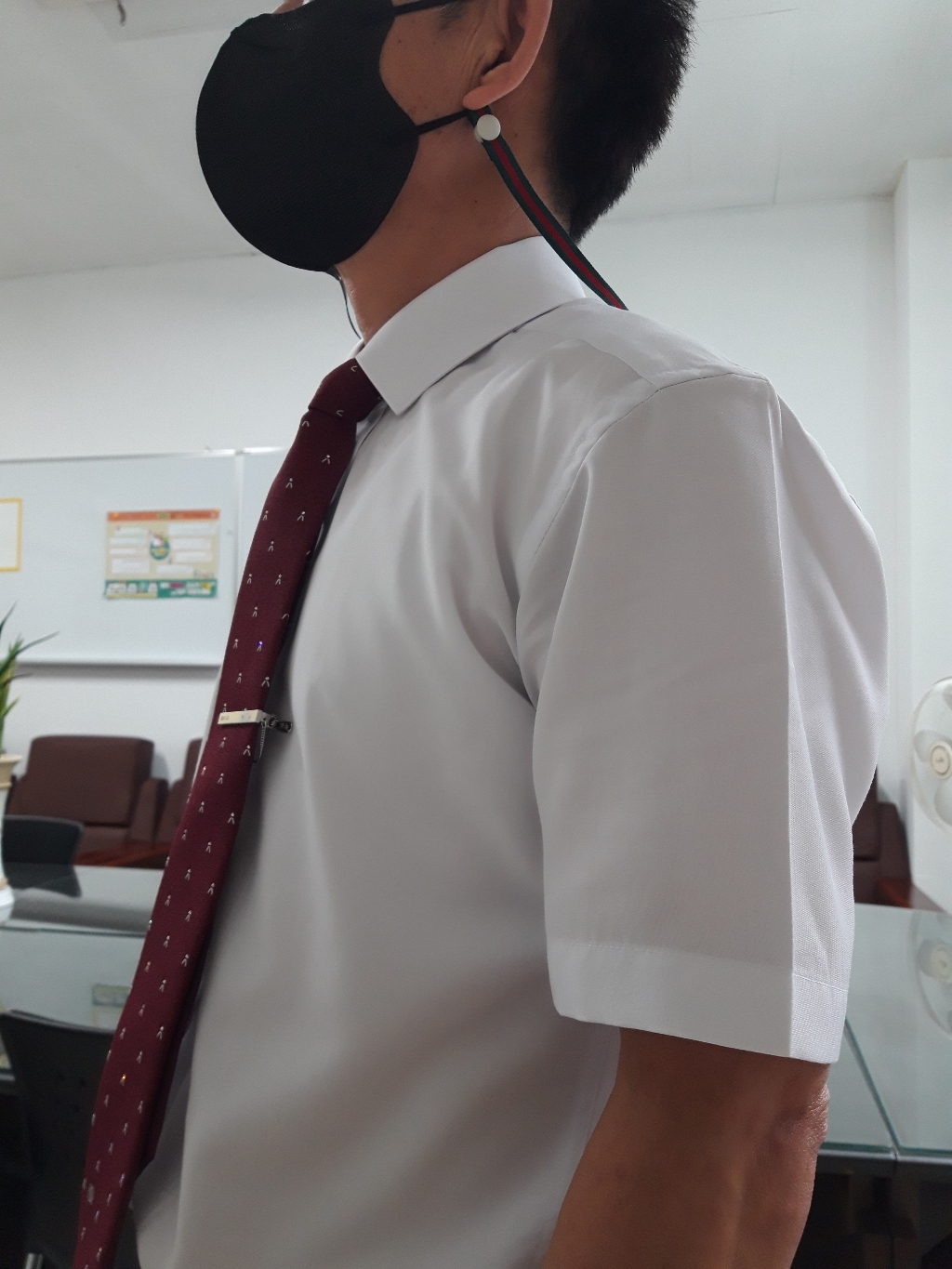 레노마 셔츠 반팔 화이트 텐셀 구김 없는 솔리드 슬림핏 셔츠RUS-951-WH