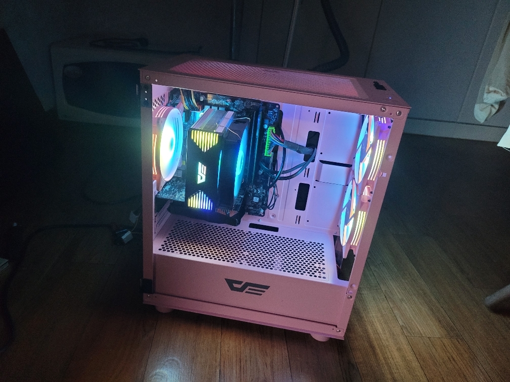 다크프래쉬 AZ RGB PC 케이스 DLM 21 메쉬 핑크 리뷰후기