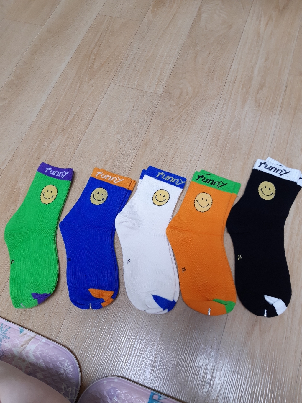 제이셀 A56 유아남녀공용 해피스마일 캐릭터 발목 양말 5켤레