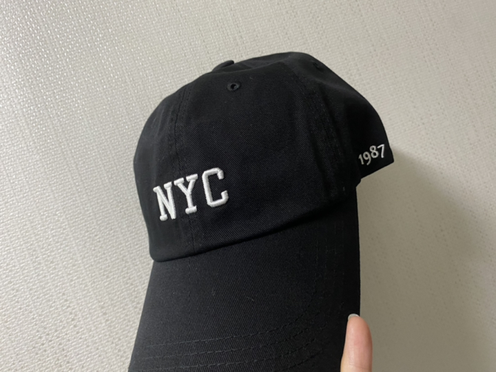 팸드님 NYC 1987 레터링 자수 야구모자 남자 여성 데일리 볼캡