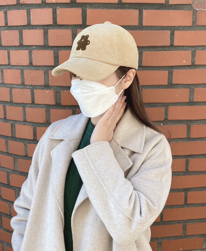 [나이스캣] 뽀글이 곰돌이 볼캡 남자 여자 야구모자 코듀로이 겨울모자