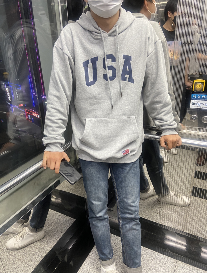 남녀공용 미국 후드티 USA 대학 캐쥬얼 맨투맨