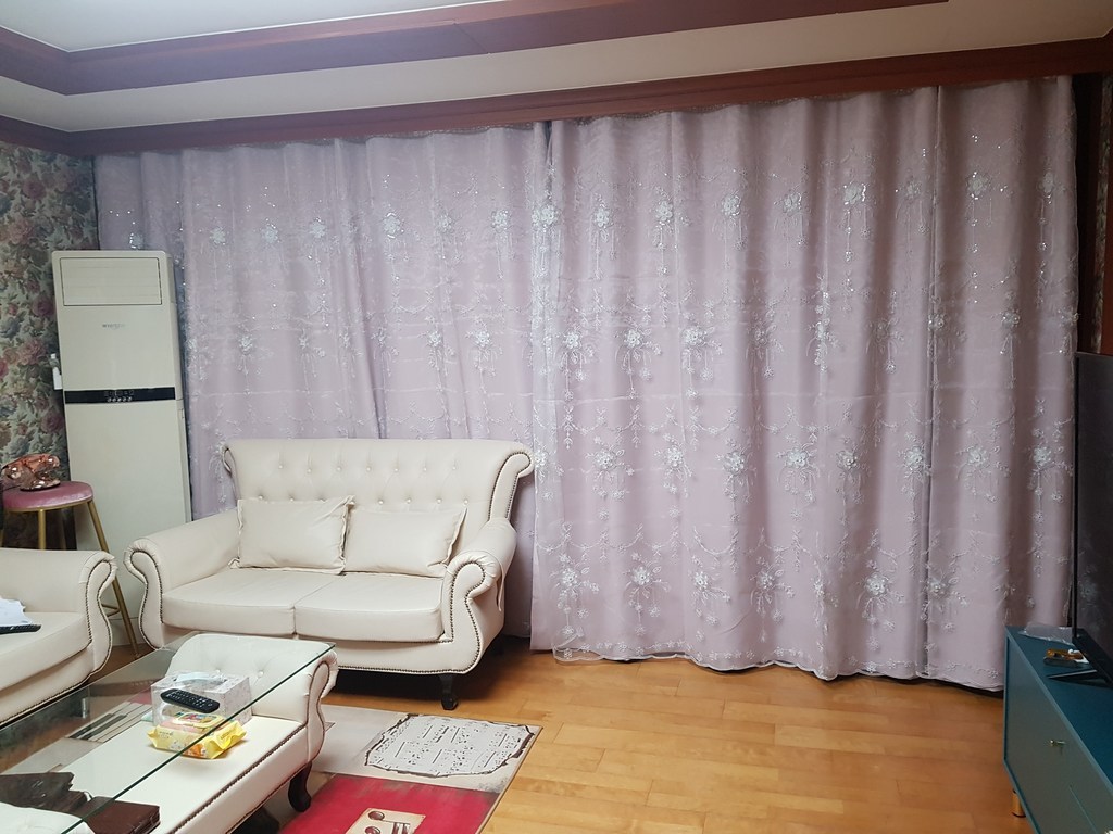 지나송 로라 웨딩스타일 암막 이중 커튼 봉