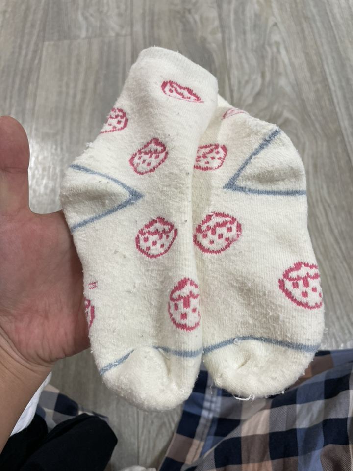제이셀 아동용 여아 A230 러블리 딸기 핑크 겨울 양말 5켤레