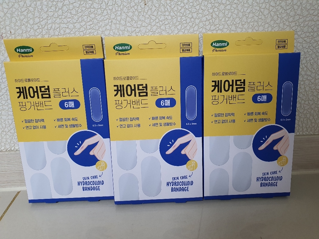 케어에이드밴드 케어덤 플러스 핑거밴드 6매입 / 3세트 습윤밴드 하이드로콜로이드 손가락밴드