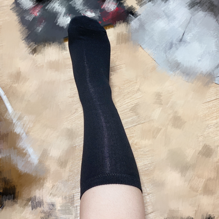 이지레그 여자 목이 긴 장목 양말 블랙 3족 화이트 2족
