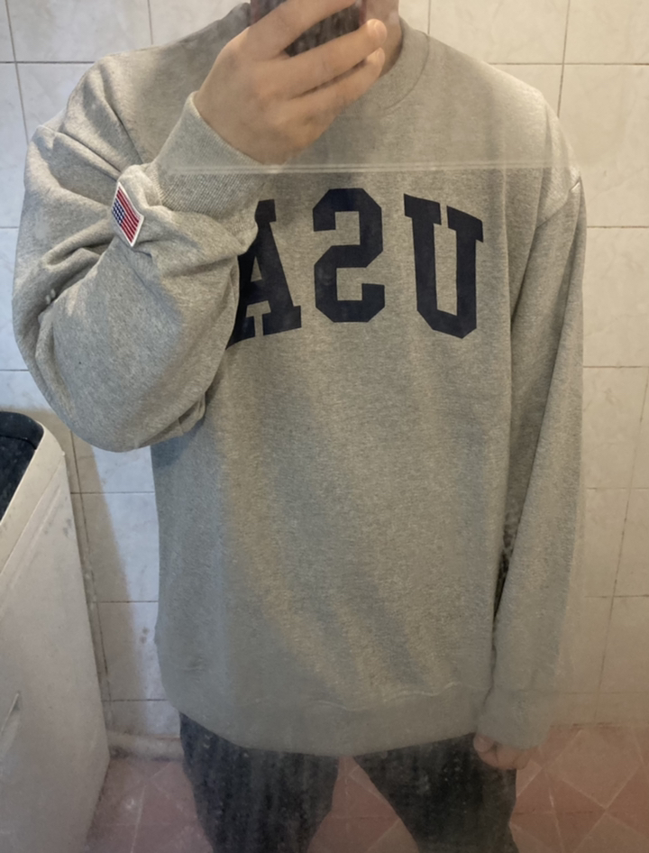 남녀공용 미국 USA 맨투맨 대학 티셔츠