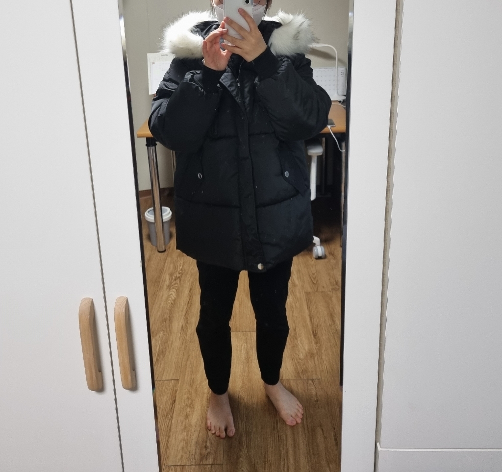 캐럿 여성용 오버핏 후드퍼 패딩점퍼