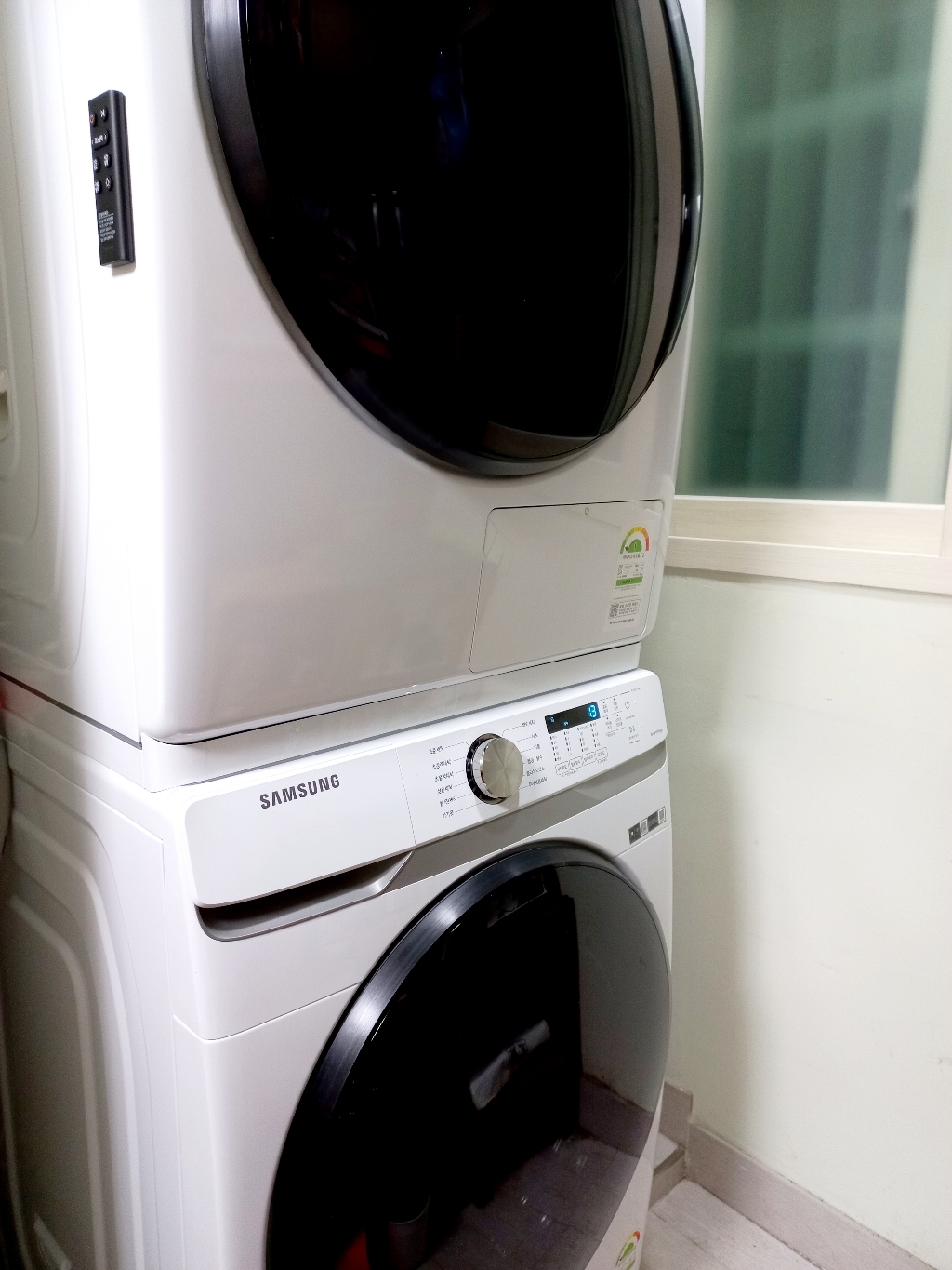 삼성전자 그랑데 드럼세탁기 WF19T6000KW 건조기 DV16T8520BW 직렬설치 패키지 방문설치