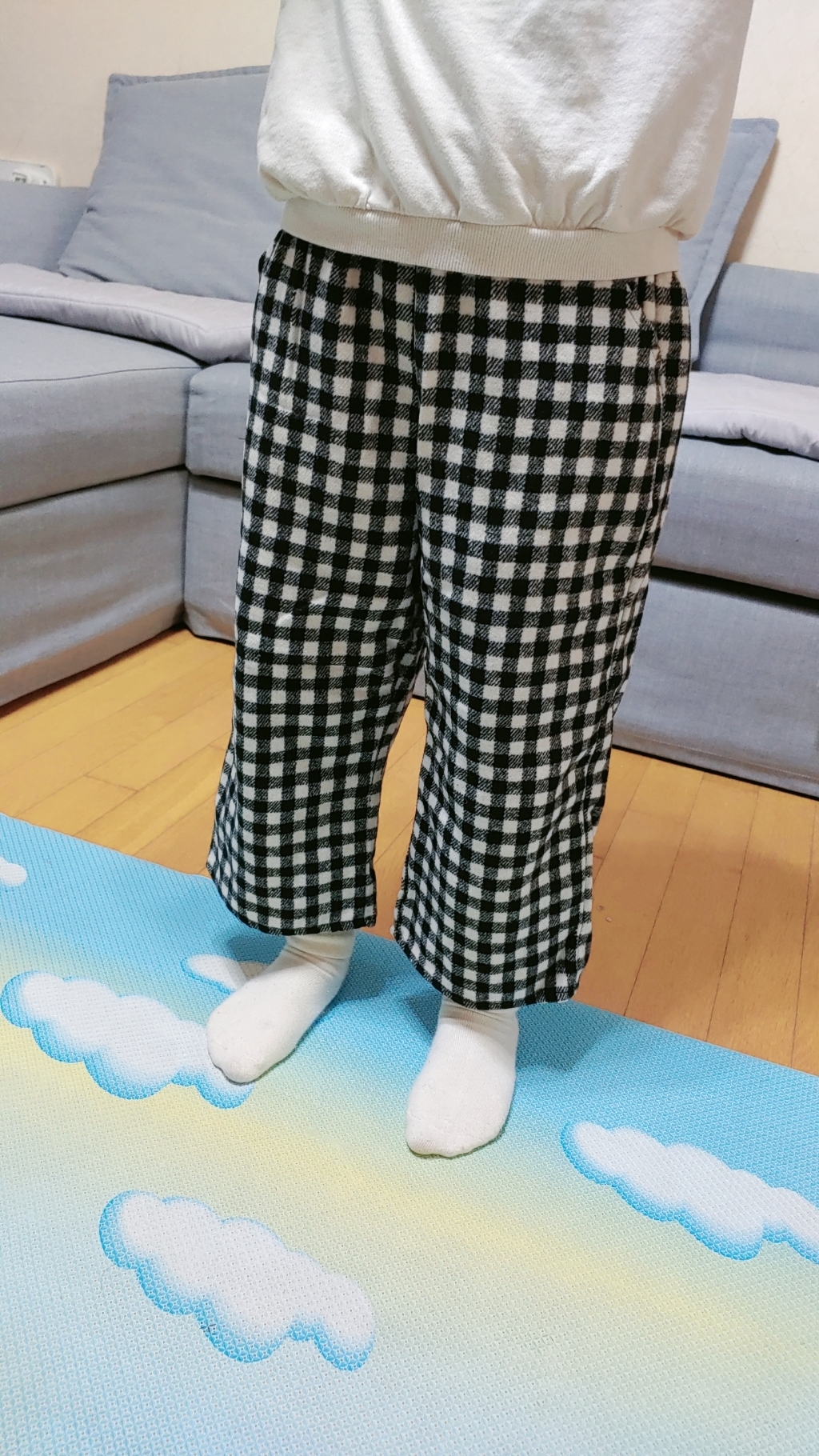 바브키즈 아동용 기모 도톰 체크 팬츠 리뷰후기