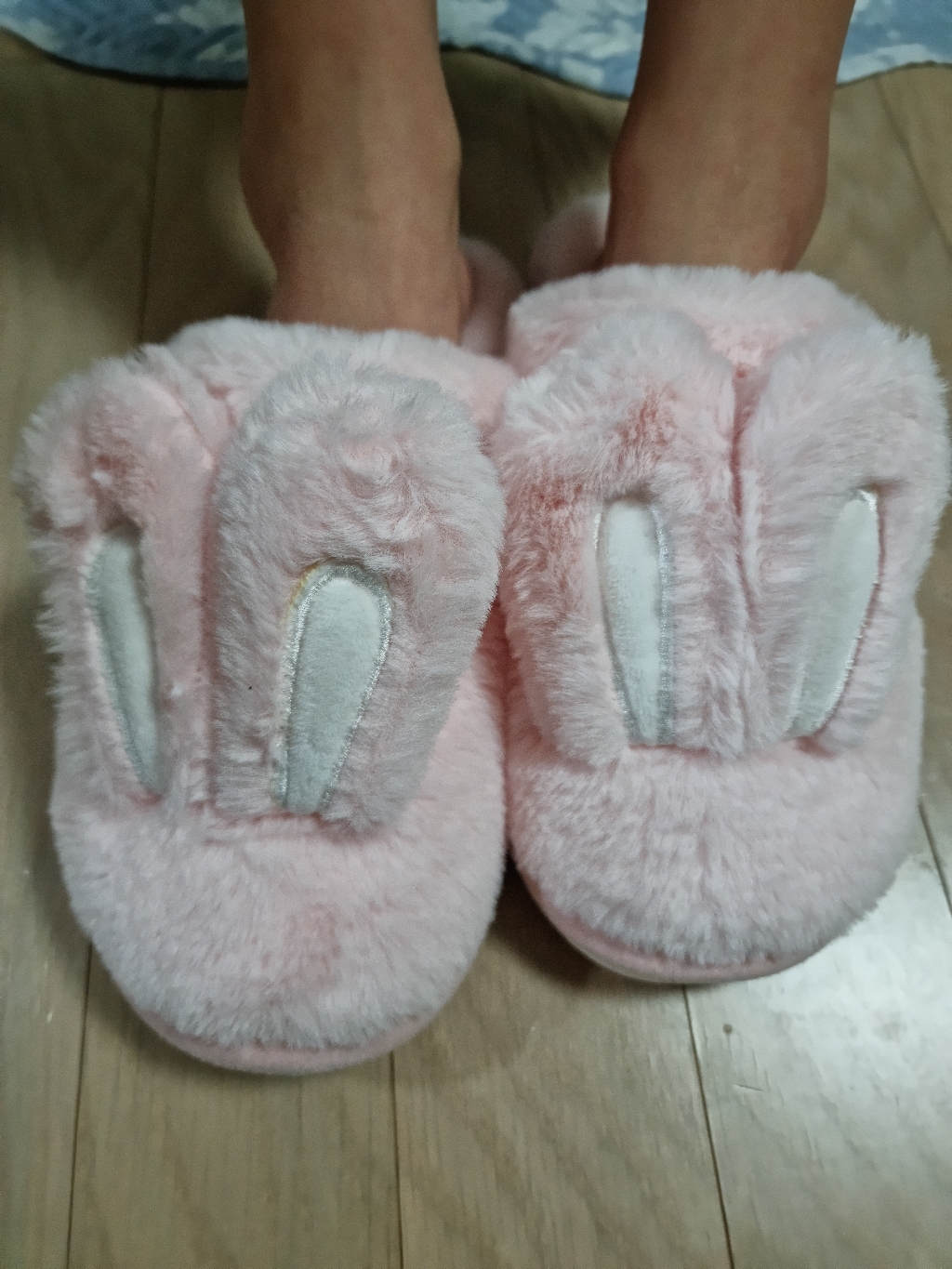 뭉게구름 래빗 이어 털슬리퍼 쿠션 겨울 실내화 방한 거실화 사무화